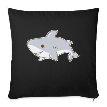 Shark - Sofa pillowcase 17,3'' x 17,3'' (45 x 45 cm) - black - Front