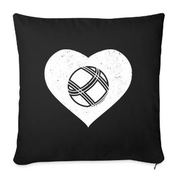 Boule Pétanque pétanque pétanque - Housse de coussin décorative 45 x 45 cm - noir - Devant