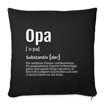 Opa Definition - Sofakissenbezug 45 x 45 cm - Schwarz - Vorne