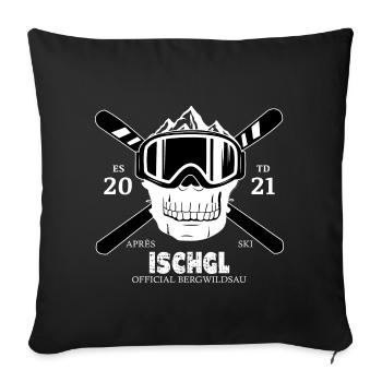 Ischgl Ski Sknowboard - Sofakissenbezug 45 x 45 cm - Schwarz - Vorne