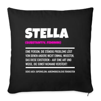Stella ist mein Name - Sofakissenbezug 45 x 45 cm - Schwarz - Vorne