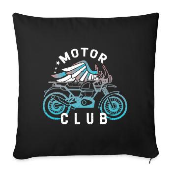 Biker Motorrad Bike Motorradfahrer Bikerin Chopper - Sofakissenbezug 45 x 45 cm - Schwarz - Vorne
