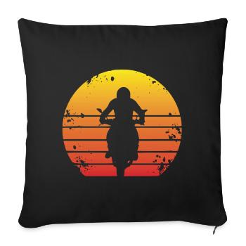 Moto - Vintage Retro Classic - Housse de coussin décorative 45 x 45 cm - noir - Devant