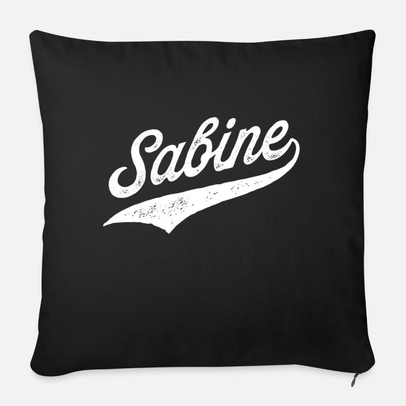Sabine Name - Sofakissenbezug 45 x 45 cm - Schwarz