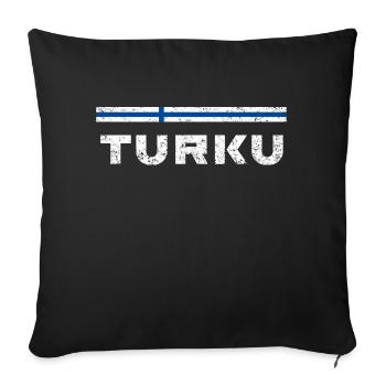 Turku Vintage - Sofa pillowcase 17,3'' x 17,3'' (45 x 45 cm) - black - Front