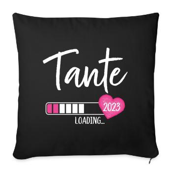 Tante Loading 2023 Herz Nichte Mädchen - Sofakissenbezug 45 x 45 cm - Schwarz - Vorne