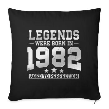 Né en 1982 Legends Cadeau d’anniversaire - Housse de coussin décorative 45 x 45 cm - noir - Devant