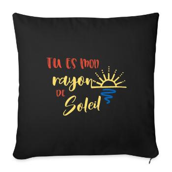 tu es mon rayon de soleil - Housse de coussin décorative 45 x 45 cm - noir - Devant