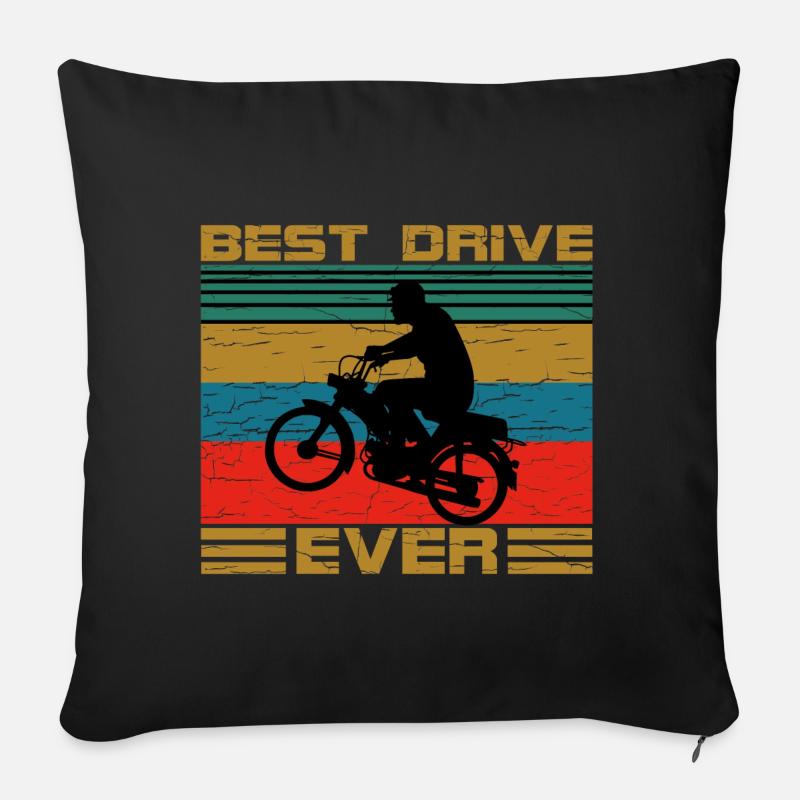 Two-stroke retro - Sofa pillowcase 17,3'' x 17,3'' (45 x 45 cm) - black