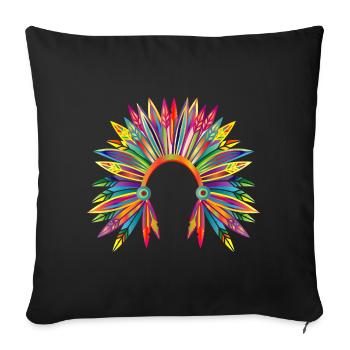 Coiffe colorée d’un chef - Housse de coussin décorative 45 x 45 cm - noir - Devant