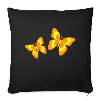 Schmetterling Falter Insekten Frühling Sommer bunt - Sofakissenbezug 45 x 45 cm - Schwarz - Vorne