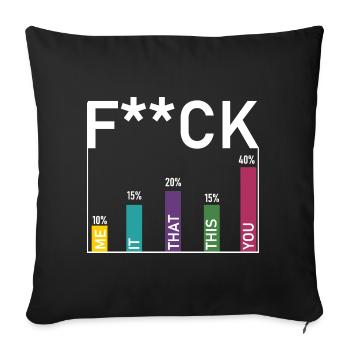Fuck statistiques - Housse de coussin décorative 45 x 45 cm - noir - Devant