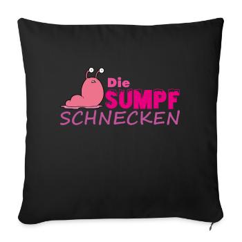 Muddy run shirt mud Lauf Matsch Schnecken obstacle - Sofakissenbezug 45 x 45 cm - Schwarz - Vorne