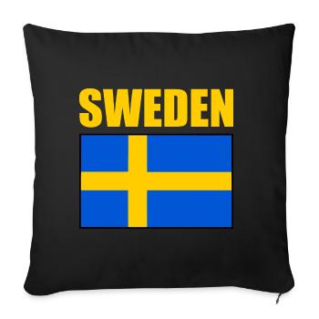 Sweden - Sofa pillowcase 17,3'' x 17,3'' (45 x 45 cm) - black - Front
