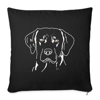 Labrador - Housse de coussin décorative 45 x 45 cm - noir - Devant