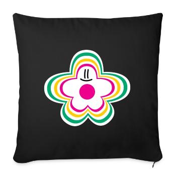 FLOWERKIDS (FLOWERKID) - Sofa pillowcase 17,3'' x 17,3'' (45 x 45 cm) - black - Front