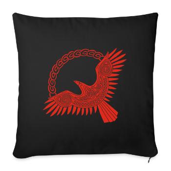 Aigle viking rouge - Housse de coussin décorative 45 x 45 cm - noir - Devant