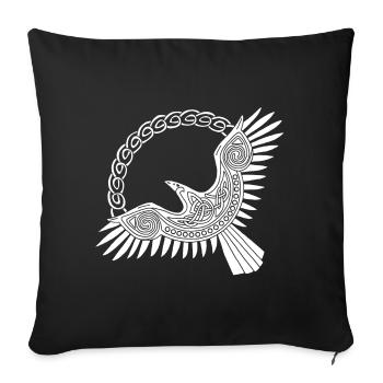 Weißer Wikinger-Adler - Sofakissenbezug 45 x 45 cm - Schwarz - Vorne