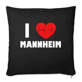 Mannheim Monnem - Housse de coussin décorative 45 x 45 cm - noir - Devant