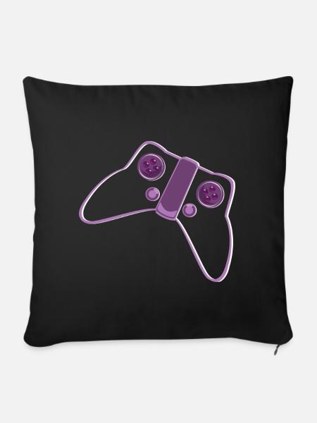 Kontroller Pink Lila - Sofakissenbezug 45 x 45 cm - Schwarz