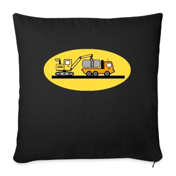 Excavatrice - Housse de coussin décorative 45 x 45 cm - noir - Devant