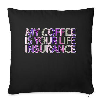 funny sayings office morning coffeebean sayings - Sofa pillowcase 17,3'' x 17,3'' (45 x 45 cm) - black - Front