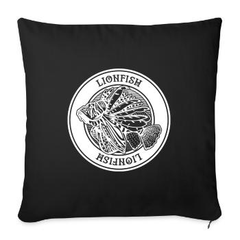 Lionfish Marine Aquarium Poisson d’eau salée Gardien de poissons - Housse de coussin décorative 45 x 45 cm - noir - Devant