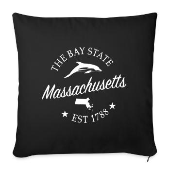 Massachusetts - Sofa pillowcase 17,3'' x 17,3'' (45 x 45 cm) - black - Front