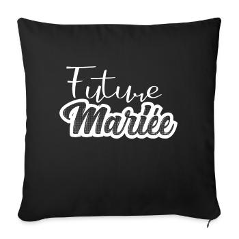 future mariée - evjf - mariage - Housse de coussin décorative 45 x 45 cm - noir - Devant