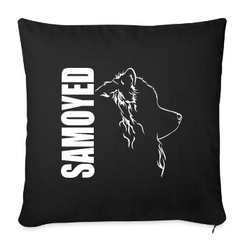 SAMOYED Profil Hunde Hund Wilsigns - Sofakissenbezug 45 x 45 cm - Schwarz - Vorne
