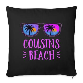Plage de Cousins - Housse de coussin décorative 45 x 45 cm - noir - Devant