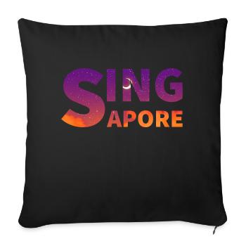 Singapur - Sofakissenbezug 45 x 45 cm - Schwarz - Vorne
