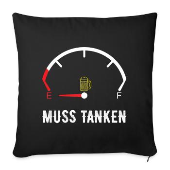Bier Tanken - Sofakissenbezug 45 x 45 cm - Schwarz - Vorne