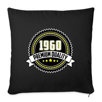Les couleurs peuvent être modifiées | 1960 Emblème Qualité Supérieure - Housse de coussin décorative 45 x 45 cm - noir - Devant