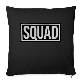 Text Squad Leader Schild - Sofakissenbezug 45 x 45 cm - Schwarz - Vorne