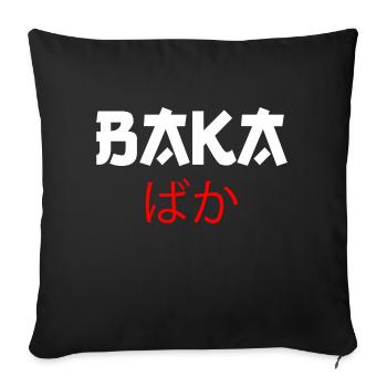 Anime Manga Japonais Baka Senpai Nani Kawai Otaku - Housse de coussin décorative 45 x 45 cm - noir - Devant