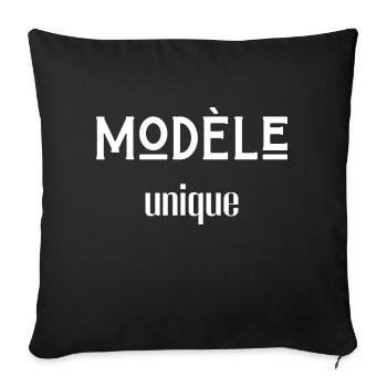 modèle unique - Housse de coussin décorative 45 x 45 cm - noir - Devant