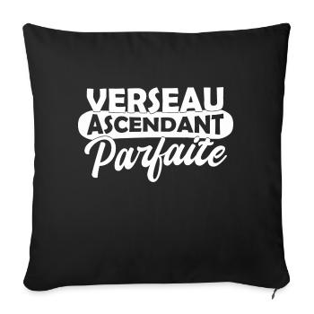 Verseau ascendant parfaite / humour verseau - Housse de coussin décorative 45 x 45 cm - noir - Devant