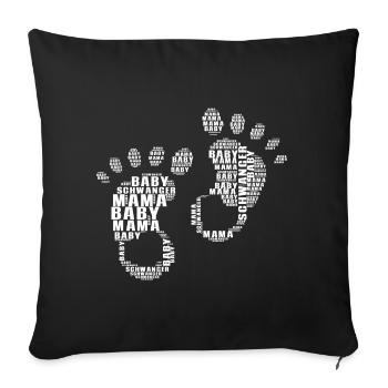 Pregnant Baby Mother Infant T-Shirt Mom - Sofa pillowcase 17,3'' x 17,3'' (45 x 45 cm) - black - Front