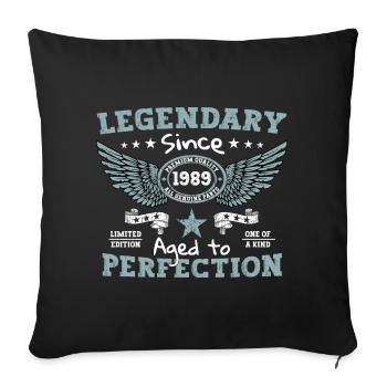 Legendary since 1989 33rd birthday gift - Sofa pillowcase 17,3'' x 17,3'' (45 x 45 cm) - black - Front