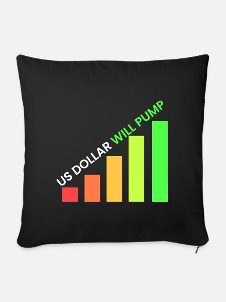 US Dollar wird pumpen - Sofakissenbezug 45 x 45 cm - Schwarz
