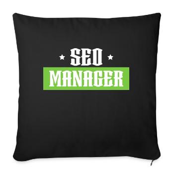 SEO Manager green tshirt black - Sofa pillowcase 17,3'' x 17,3'' (45 x 45 cm) - black - Front