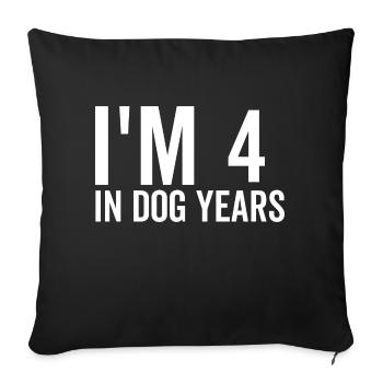 J’ai 4 ans dans Les années de chien - Housse de coussin décorative 45 x 45 cm - noir - Devant