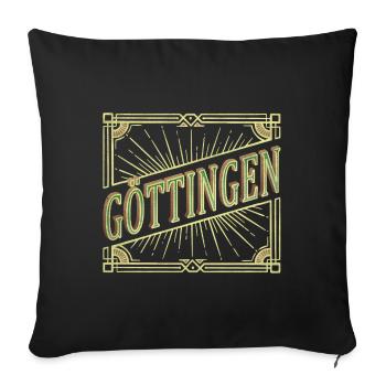 Göttingen Allemagne Ville Police Vintage Rétro - Housse de coussin décorative 45 x 45 cm - noir - Devant