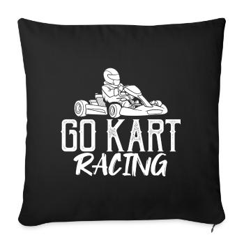 Go Kart Racing Indoor Karting Kartsport Kart track - Sofa pillowcase 17,3'' x 17,3'' (45 x 45 cm) - black - Front