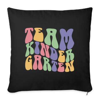 Team Kindergarten Cool Pre-K Teacher & Pupils Gift - Sofa pillowcase 17,3'' x 17,3'' (45 x 45 cm) - black - Front