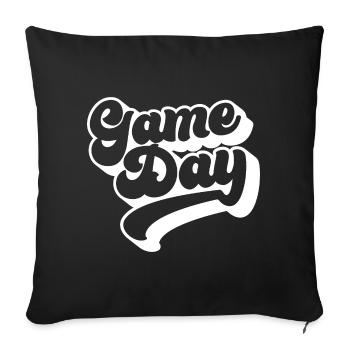Game Day Football Lover Sports Fan Football Season - Sofa pillowcase 17,3'' x 17,3'' (45 x 45 cm) - black - Front