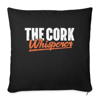 Cork Wine – Amateur de vin Cork Collector Wine - Housse de coussin décorative 45 x 45 cm - noir - Devant
