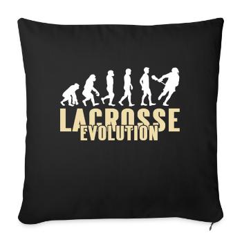 Evolution Of Lacrosse Awesome Cool T-Shirt Present - Sofakissenbezug 45 x 45 cm - Schwarz - Vorne
