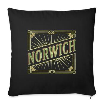 Norwich England UK City Font Vintage Retro - Sofa pillowcase 17,3'' x 17,3'' (45 x 45 cm) - black - Front